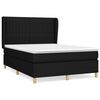 vidaXL Sommier &agrave; lattes de lit avec matelas Noir 140x200 cm Tissu