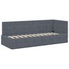 vidaXL Cadre de lit d'angle avec matelas 2 pcs Gris Velours