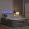 vidaXL Lit ottoman avec matelas et LED Taupe 120x190 cm tissu