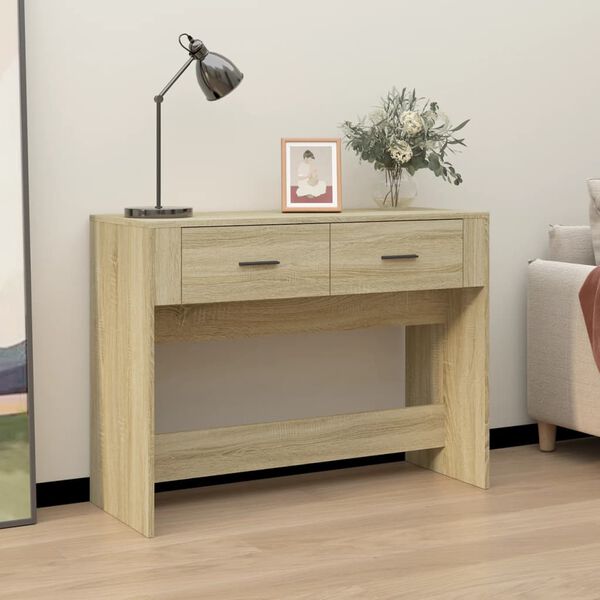 vidaXL Table console Ch&ecirc;ne sonoma 100x39x75 cm Bois d'ing&eacute;nierie