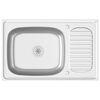 vidaXL Jeu d'&eacute;vier de cuisine et &eacute;gouttoir argent&eacute; 800x500x155 mm inox