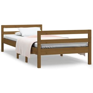 vidaXL Cadre de lit sans matelas marron miel 75x190 cm bois pin massif