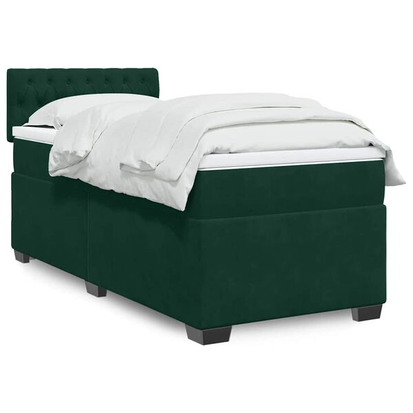 vidaXL Sommier &agrave; lattes de lit avec matelas Vert fonc&eacute; 100x200 cm