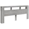 vidaXL Tête de lit à LED sonoma gris 220x18,5x103,5 cm bois ingénierie