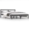 vidaXL Cadre de lit sans matelas bois de pin massif gris 140x190 cm