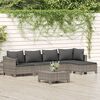 vidaXL Salon de jardin 6 pcs avec coussins Gris R&eacute;sine tress&eacute;e