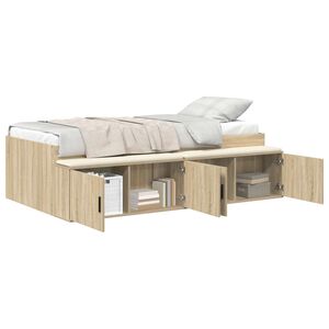 vidaXL Cadre de lit Ch&ecirc;ne Sonoma 90 x 200 cm Bois d'ing&eacute;nierie