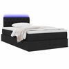 vidaXL Lit avec rangement et LED Noir 120 x 190 cm Polyester