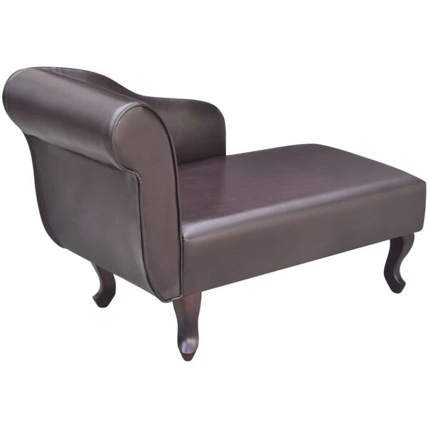 vidaXL Chaise longue Marron Similicuir