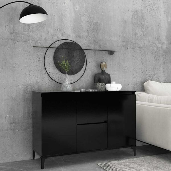 vidaXL Buffet noir 102x35x70 cm bois d&rsquo;ing&eacute;nierie