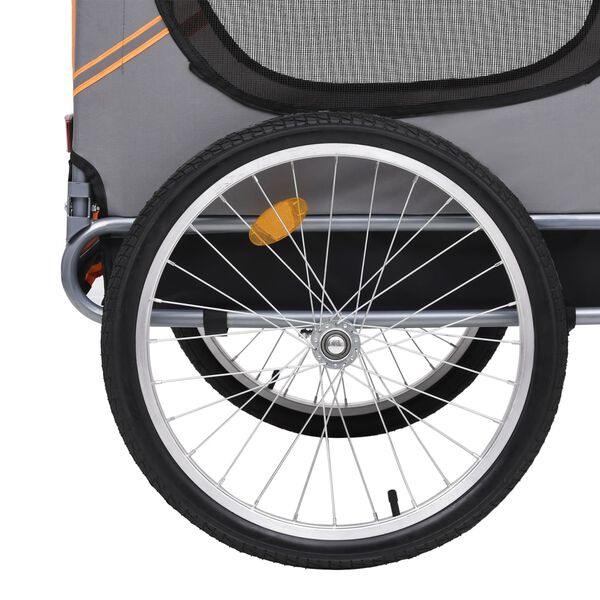 vidaXL Remorque de vélo pour animaux de compagnie orange et gris