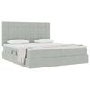 vidaXL Lit de Rangement avec matelas Gris clair 180 x 200 cm Velours