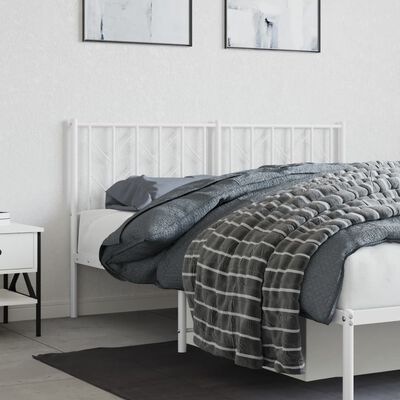 vidaXL Tête de lit métal blanc 150 cm