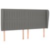 vidaXL T&ecirc;te de lit avec oreilles Gris fonc&eacute; 163x23x118/128 cm Tissu