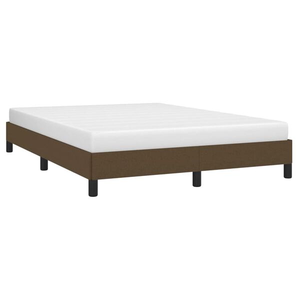 vidaXL Cadre de lit sans matelas marron fonc&eacute; 140x190 cm tissu