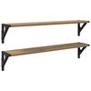 vidaXL &Eacute;tag&egrave;res Murales 2 pc Ch&ecirc;ne artisanal 80 x 15 x 15,5 cm