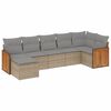 vidaXL Salon de jardin avec coussins 7 pcs beige r&eacute;sine tress&eacute;e