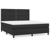 vidaXL Sommier &agrave; lattes de lit avec matelas Noir 180x200 cm Similicuir
