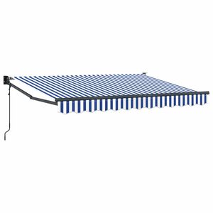 vidaXL Auvent Bleu et Blanc 3,5 x 2 m Polyester et m&eacute;tal