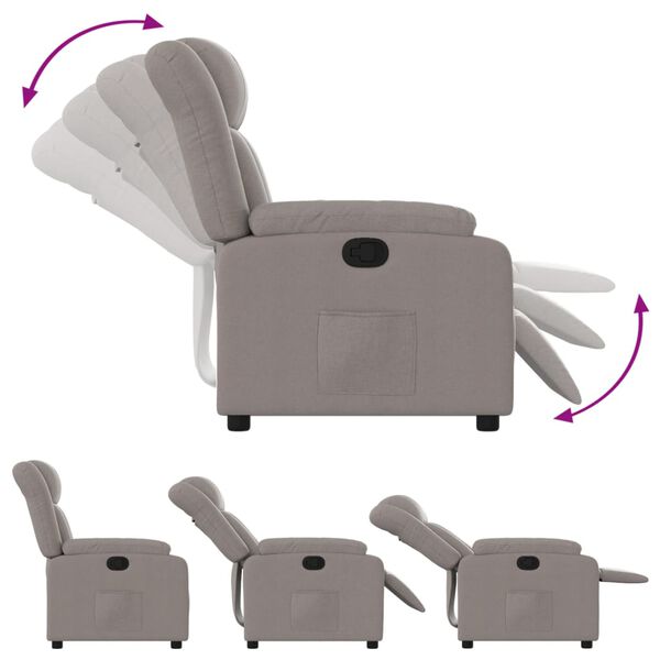 vidaXL Fauteuil inclinable Taupe Tissu