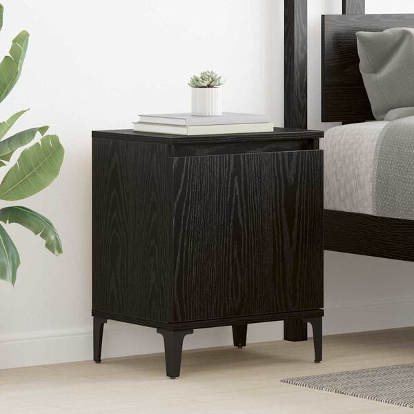 vidaXL Cabinet de chevet Ch&ecirc;ne noir 40 x 30 x 50 cm Bois d'ing&eacute;nierie