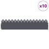 vidaXL Bordures de pelouse 10 pcs Anthracite 103 x 0,05 x 22 cm Acier