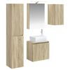 vidaXL Ensemble d'armoire de salle de bain 5 pcs Ch&ecirc;ne Sonoma