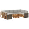 vidaXL Ensemble de canap&eacute;s d'ext&eacute;rieur 10 pc Naturel et gris clair
