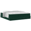 vidaXL Cadre de lit ottoman avec matelas vert fonc&eacute; 200x200 cm velours