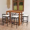 vidaXL Ensemble de bar de jardin avec coussins 7 pcs Noir