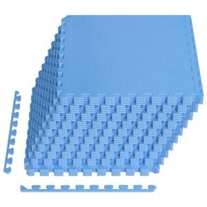 vidaXL Tapis de sol 40 pc Bleu 14,4 m&sup2; Mousse EVA