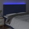 vidaXL T&ecirc;te de lit &agrave; LED Bleu 180x5x118/128 cm Tissu