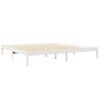 vidaXL Lit biblioth&egrave;que sans matelas blanc 200x200 cm bois pin massif