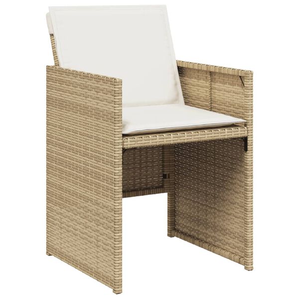 vidaXL Chaises de jardin avec coussins lot de 4 beige r&eacute;sine tress&eacute;e