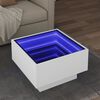 vidaXL Table basse avec LED blanc 50x50x30 cm bois d'ing&eacute;nierie