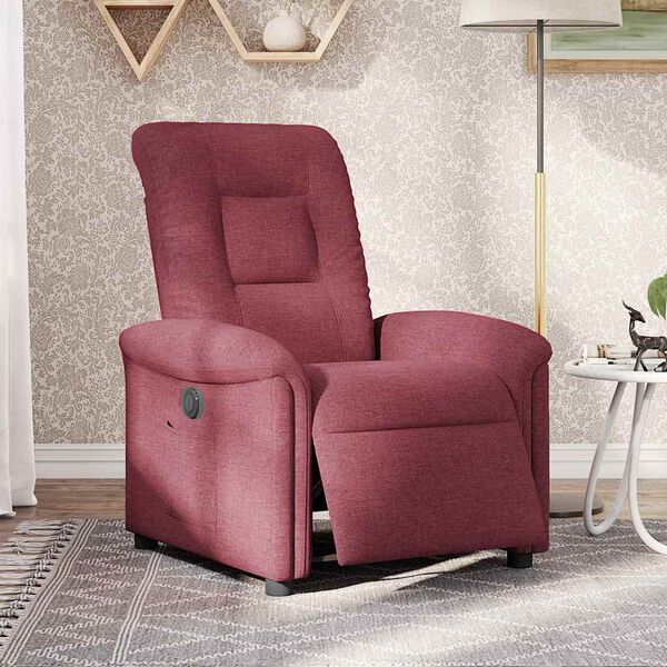 vidaXL Fauteuil inclinable &eacute;lectrique Rouge bordeaux Tissu