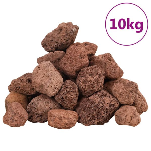 vidaXL Roches volcaniques 10 kg rouge 3-5 cm