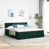 vidaXL Cadre de lit ottoman avec matelas vert fonc&eacute; 160x200 cm velours