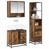 vidaXL Ensemble de mobilier de salle de bain 3 pcs Bois Ancien