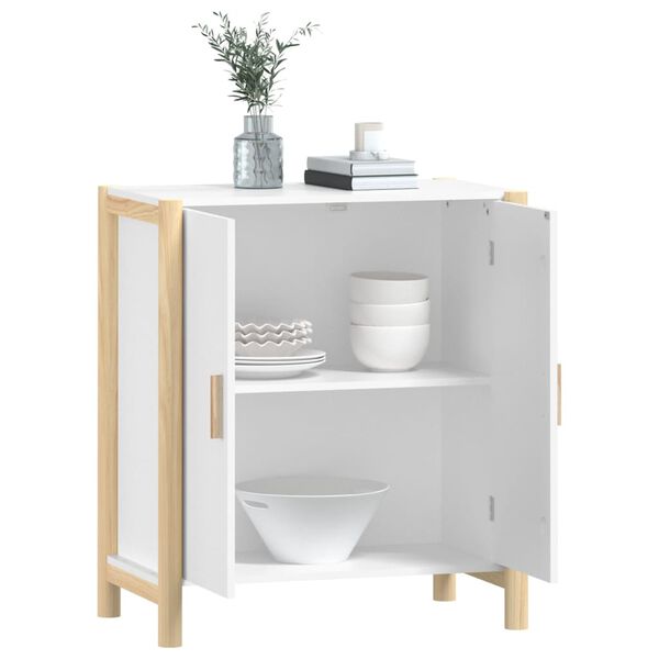 vidaXL Buffet Blanc 62x38x70 cm Bois d'ing&eacute;nierie