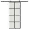 vidaXL Porte coulissante kit de quincaillerie noir 90x205 cm verre ESG