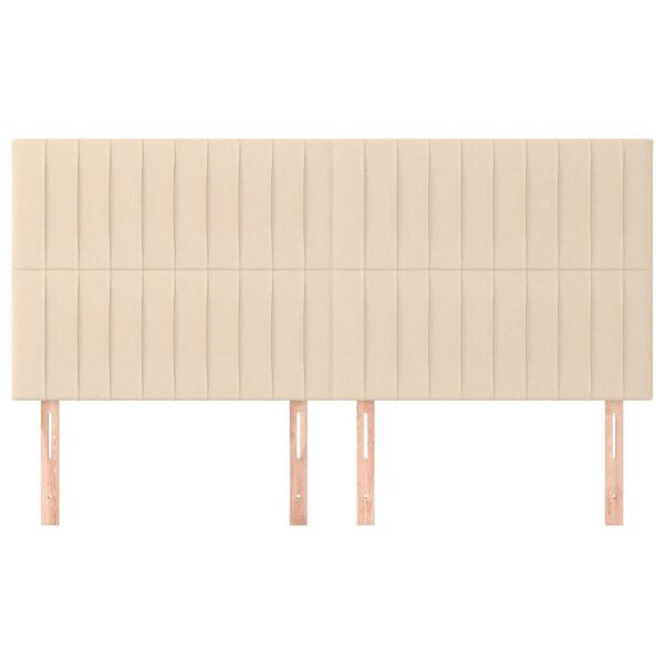 vidaXL T&ecirc;te de lit Cr&egrave;me 180x5x118/128 cm Tissu