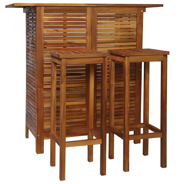 vidaXL Ensemble de bar de jardin 3 pcs Bois d'acacia solide