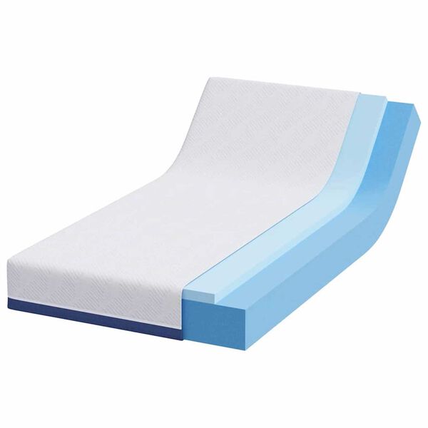 vidaXL Matelas Blanc et Bleu 90 x 200 cm Tissu jacquard