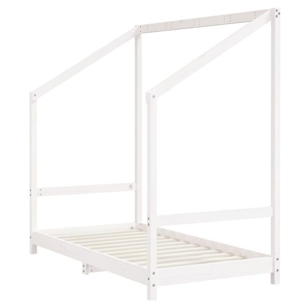 vidaXL Cadre de lit pour enfant blanc 80x160 cm bois de pin massif