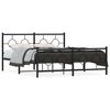 vidaXL Cadre de lit m&eacute;tal sans matelas avec pied de lit noir 150x200cm