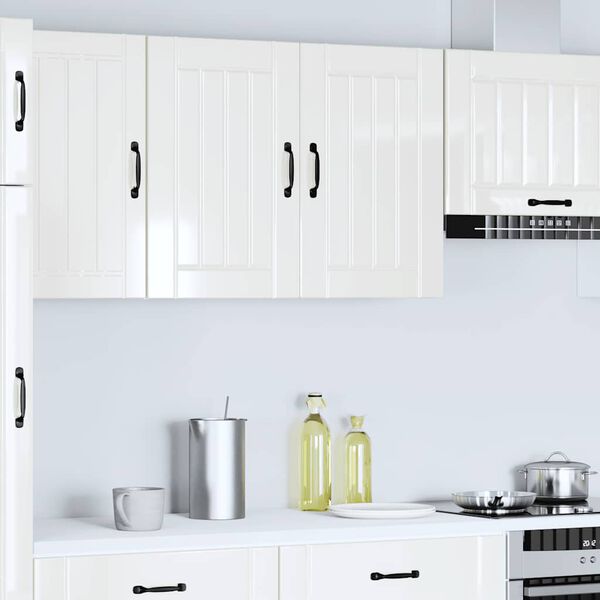 vidaXL Armoire murale de cuisine Lucca blanc brillant bois ing&eacute;nierie