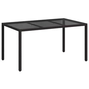 vidaXL Table de Jardin Noir 150 x 90 x 75 cm polyrotin