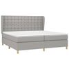 vidaXL Sommier &agrave; lattes de lit avec matelas Gris clair 200x200cm Tissu