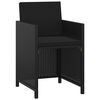 vidaXL Ensemble &agrave; d&icirc;ner de jardin avec coussins 5 pcs poly rotin noir